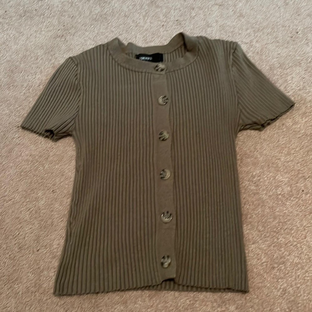 forever 21 green ribbed top
